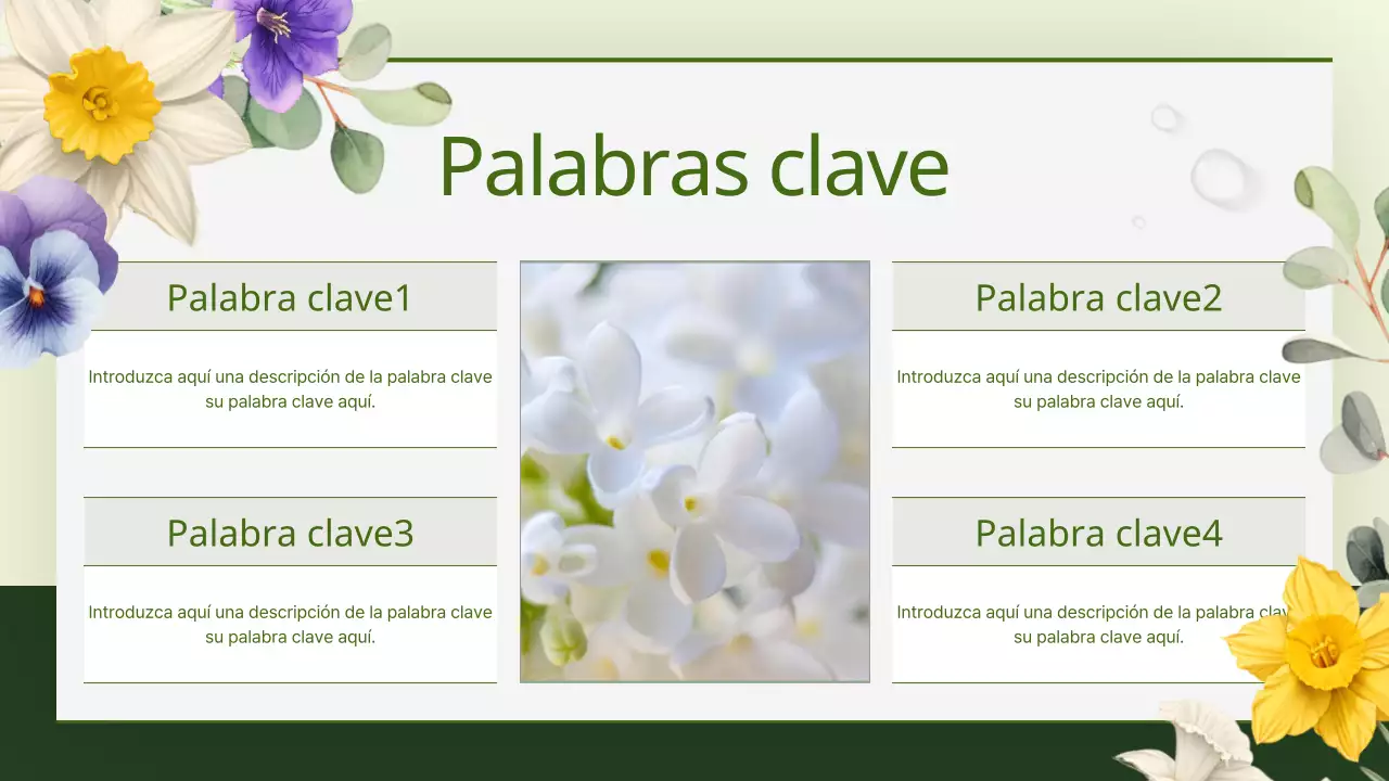 Guía de bonitos fondos florales en verde y amarillo