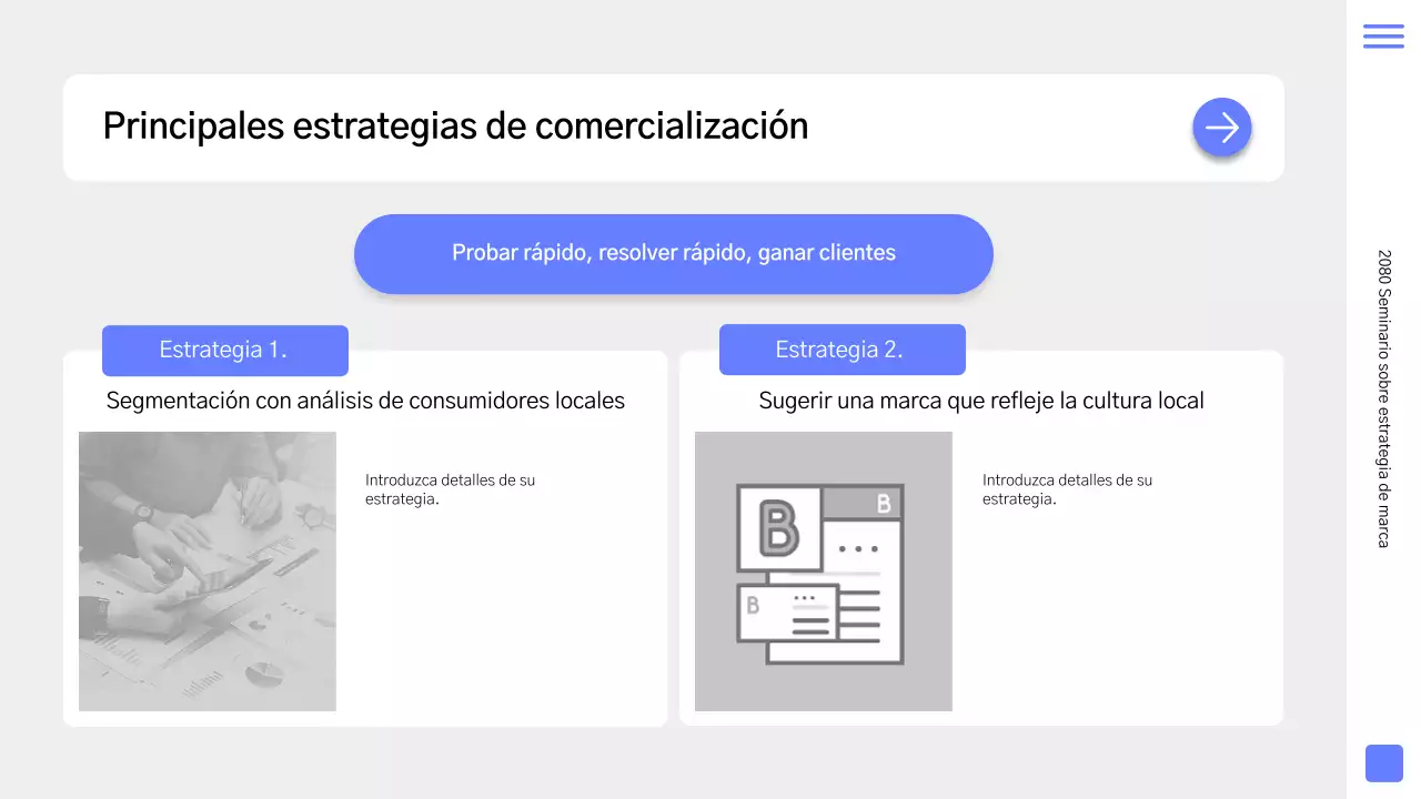 Una sencilla estrategia de marca en azul y gris