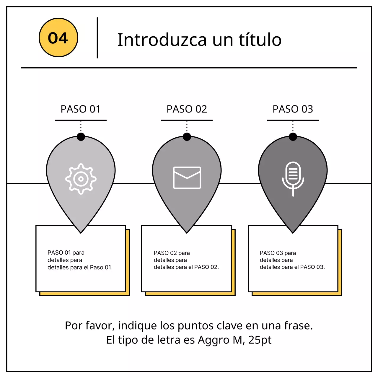 Un sencillo folleto comercial amarillo y negro