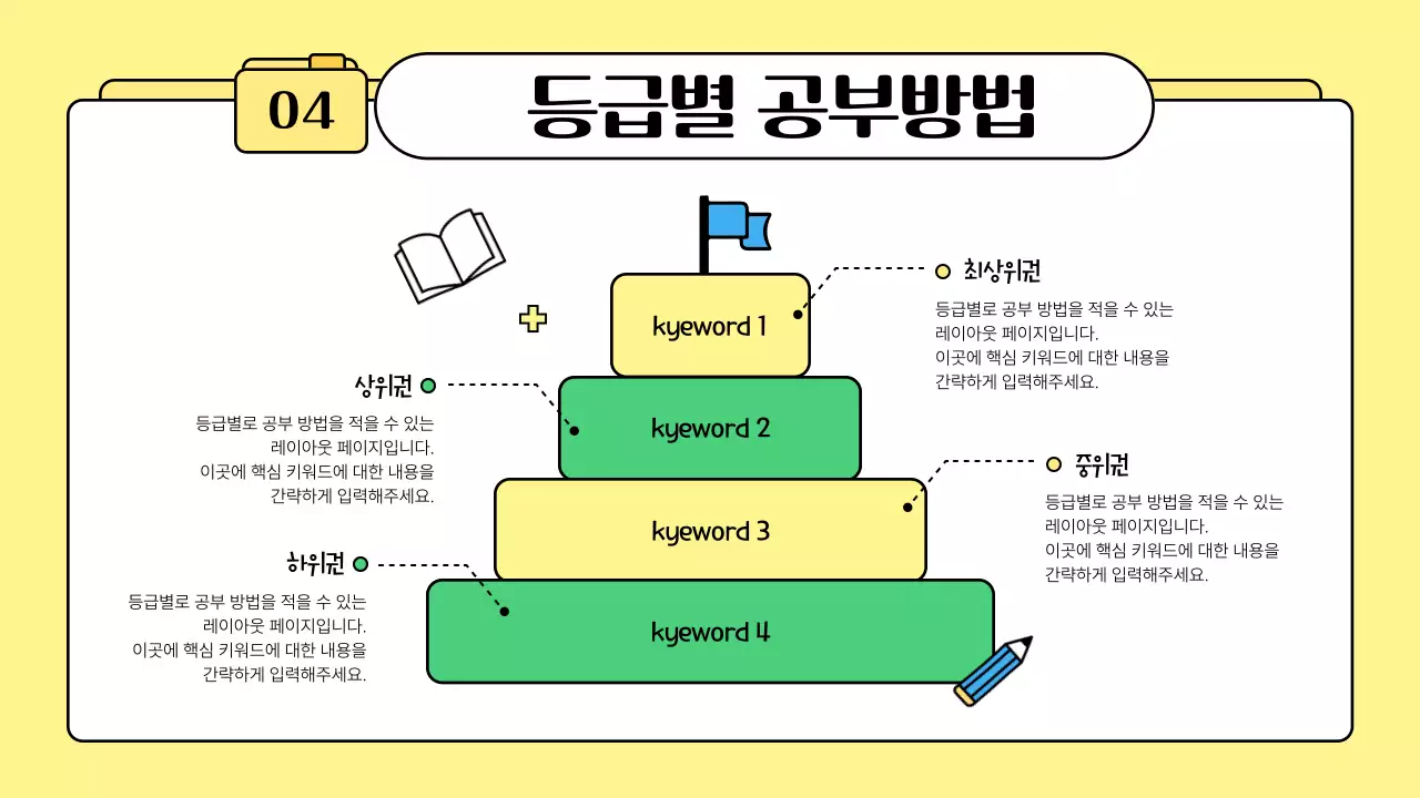 초록과 노랑의 아기자기한 학원 소개서