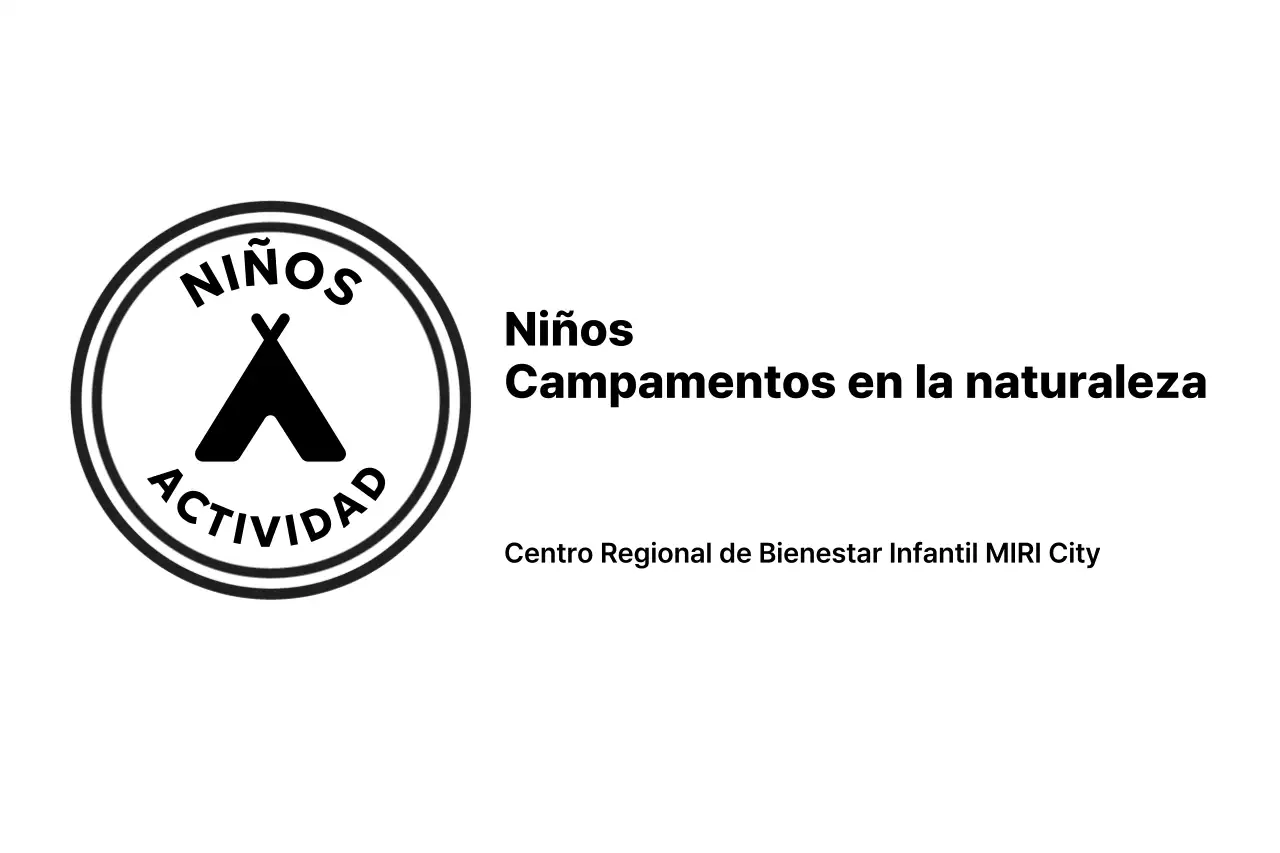 Logotipo minimalista de campamento de experiencias en la naturaleza