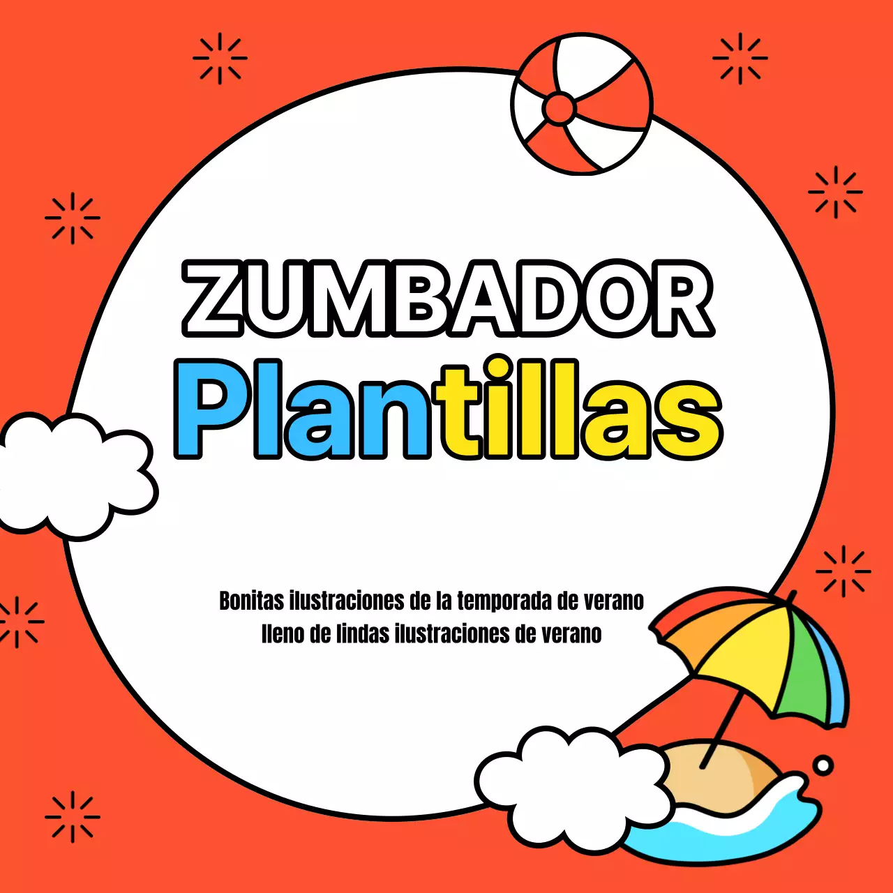 Un bonito anuncio de eventos veraniegos en amarillo y azul claro