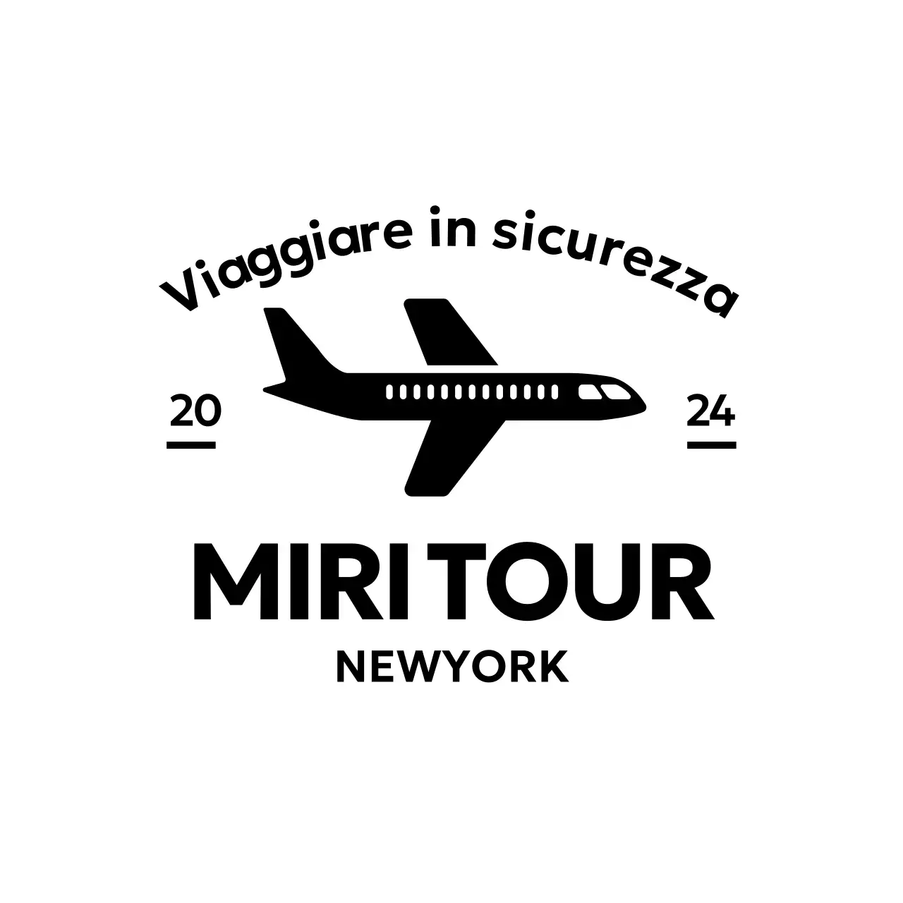 Logo promozionale di viaggio con aereo