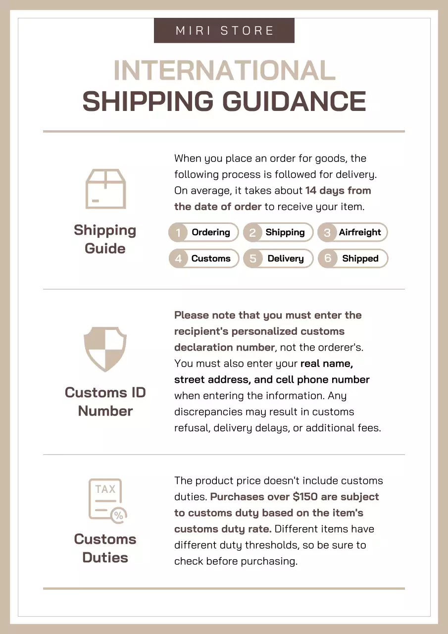 Beige Modern Shipping Guide Poster
