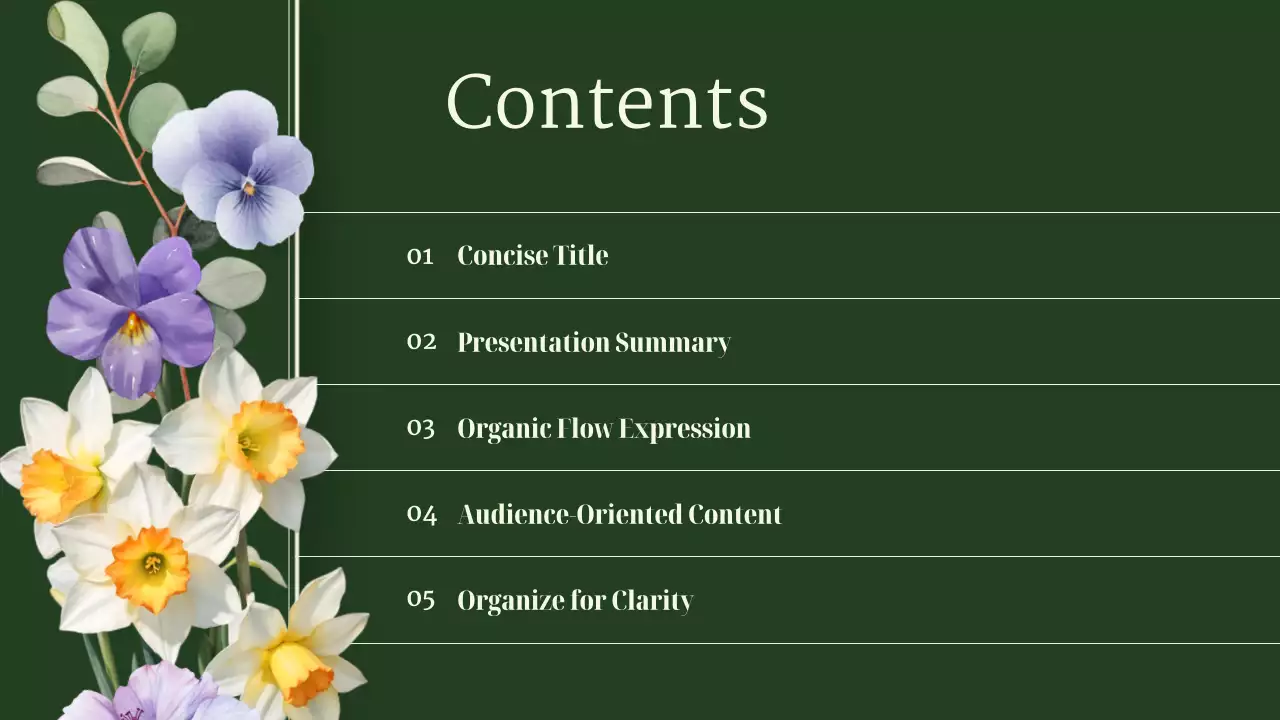 Green Floral Backgrounds Presentation