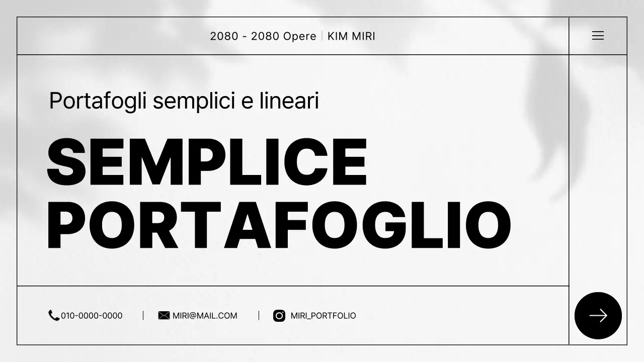 Un semplice portfolio di CV in grigio e nero