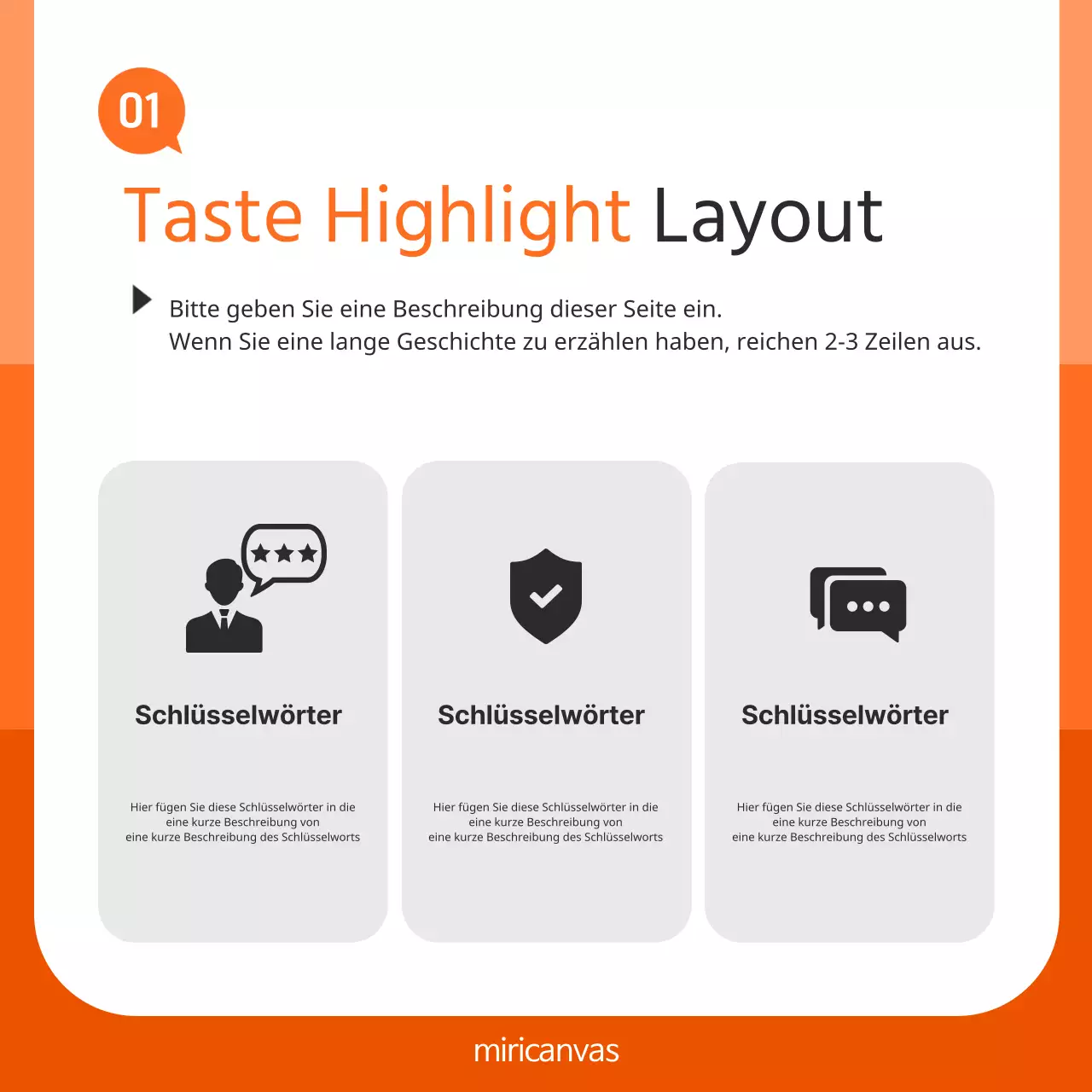 Werbung für eine einfache Marke in Weiß und Orange