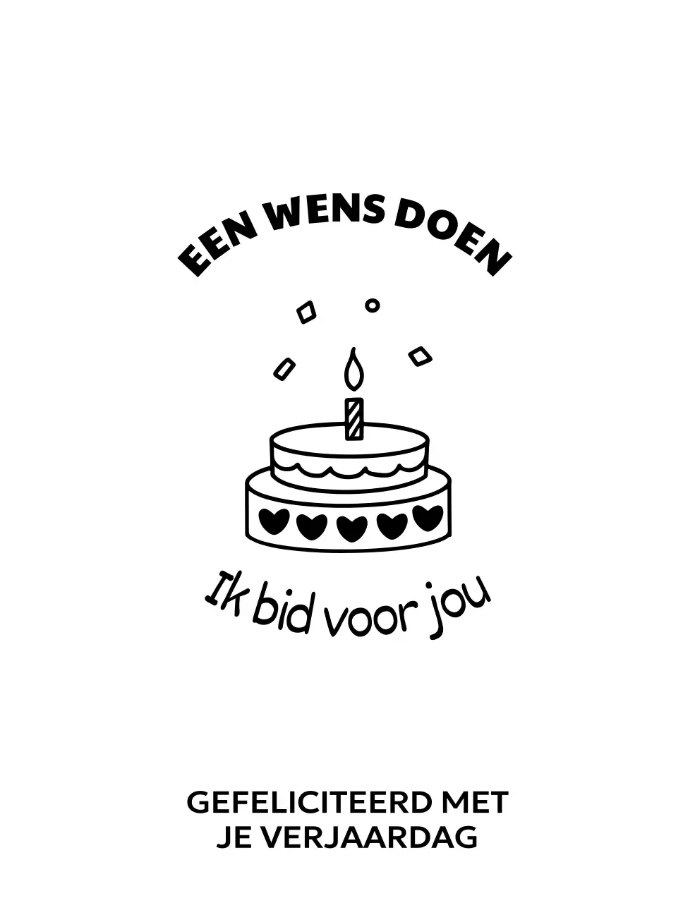 Handgetekende gelukkige verjaardag met een schattig tintje