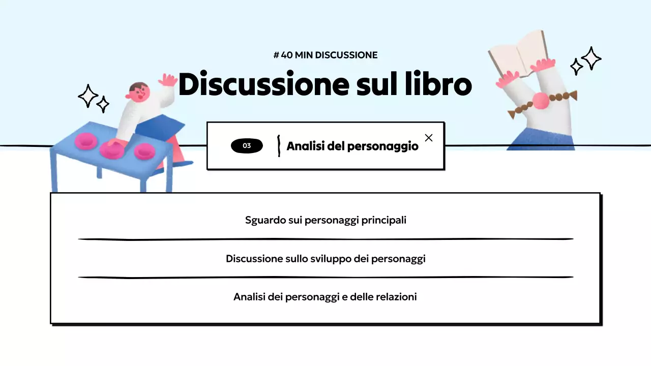 Semplice presentazione del club del libro in azzurro e giallo