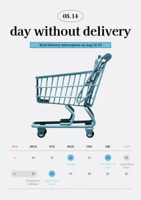White Minimal Delivery Notice Poster