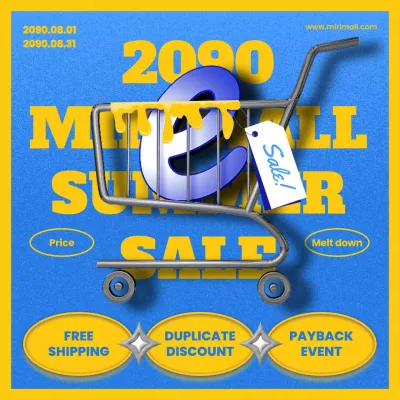 Blue Trendy Summer Promotion Social Media Post