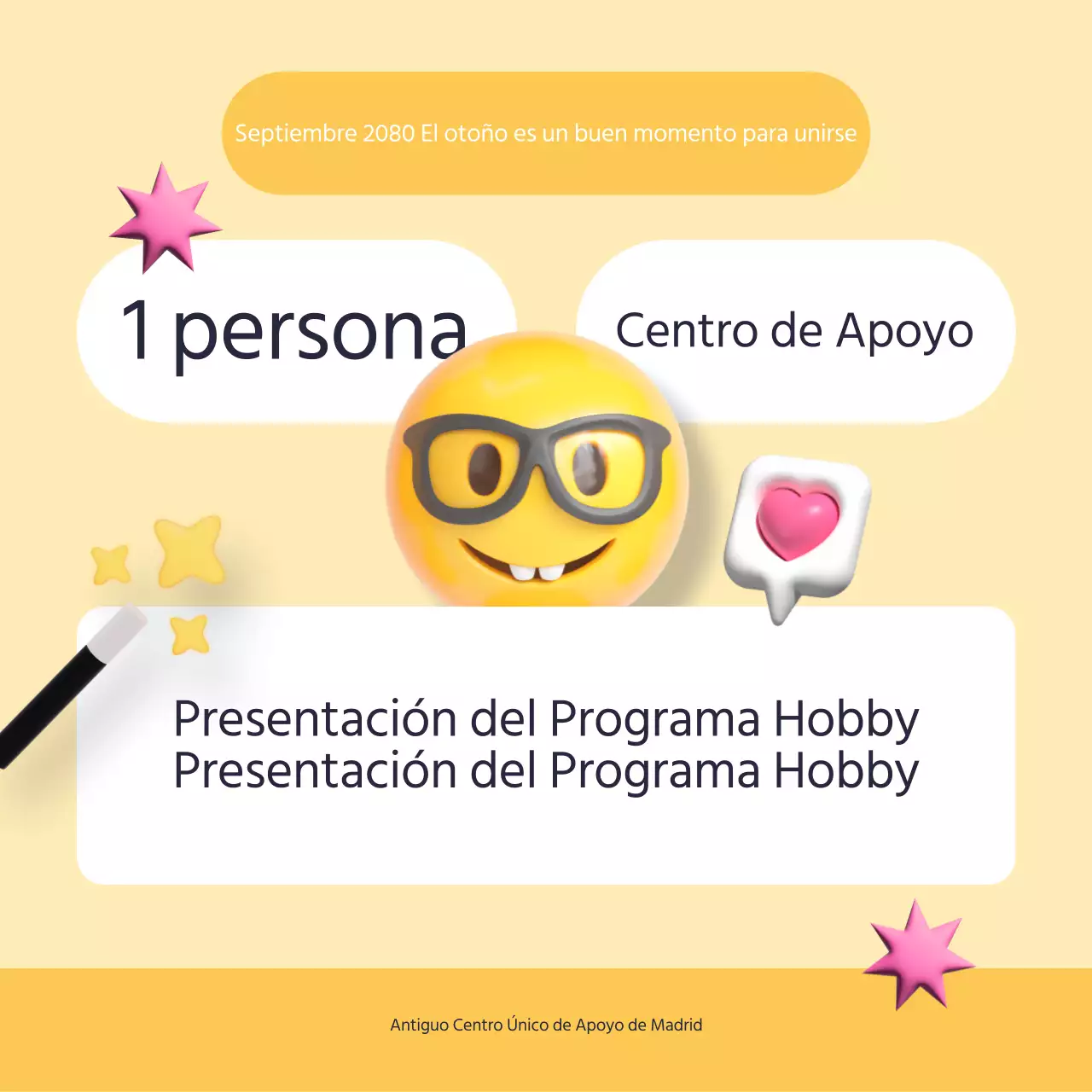 Presentamos el moderno programa de centros de apoyo unipersonales amarillo y azul claro