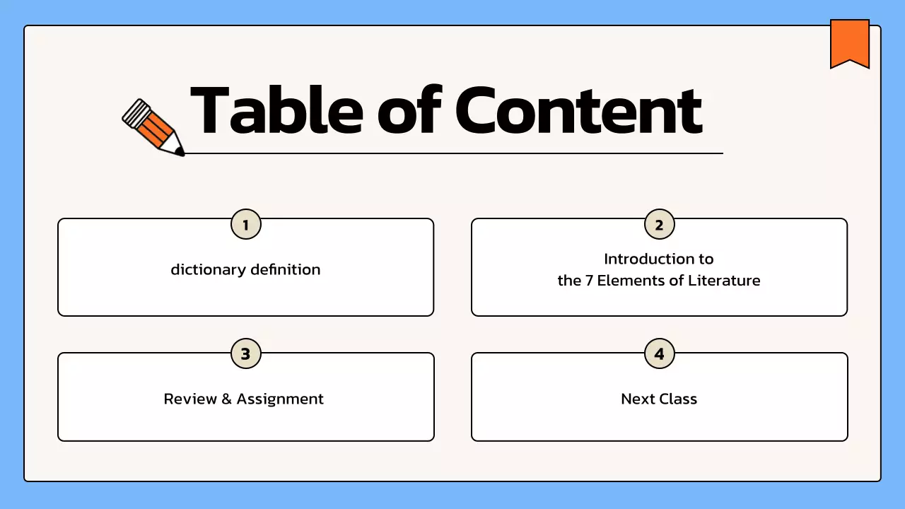 Blue Simple Literary Guide Presentation