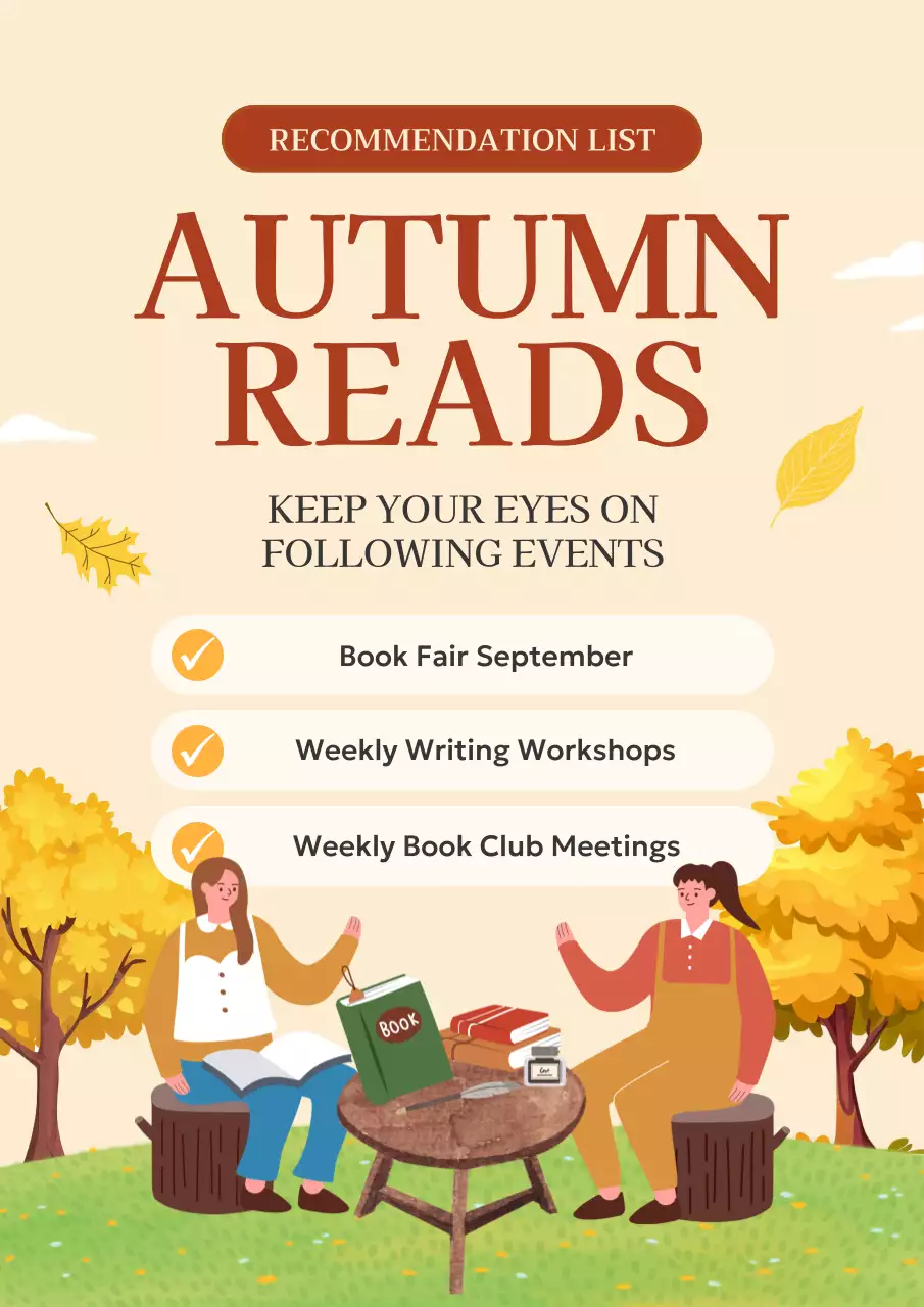 Beige Rustic Reading Events Announcement Poster