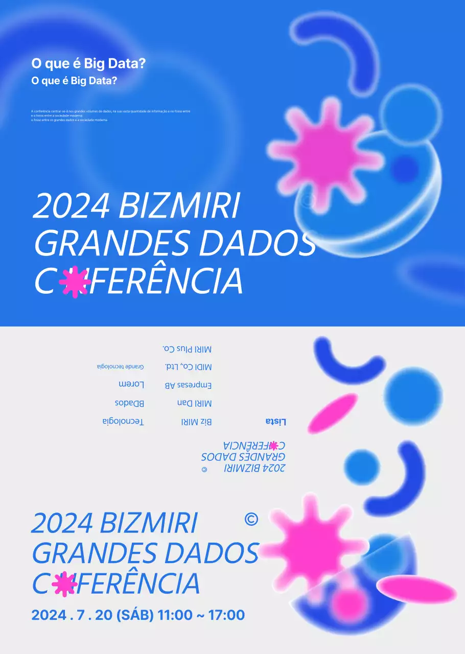 Um guia para conferências empresariais modernas em azul e cinzento