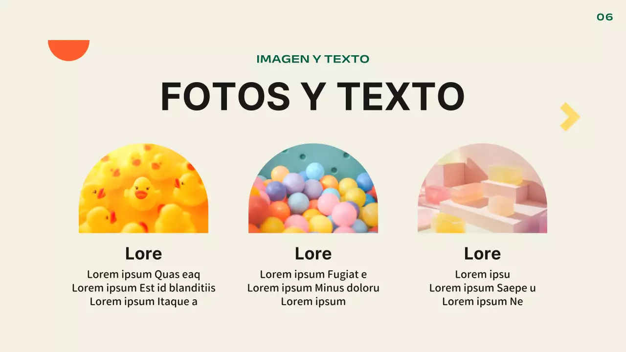 Presentación kitsch por defecto en naranja y amarillo