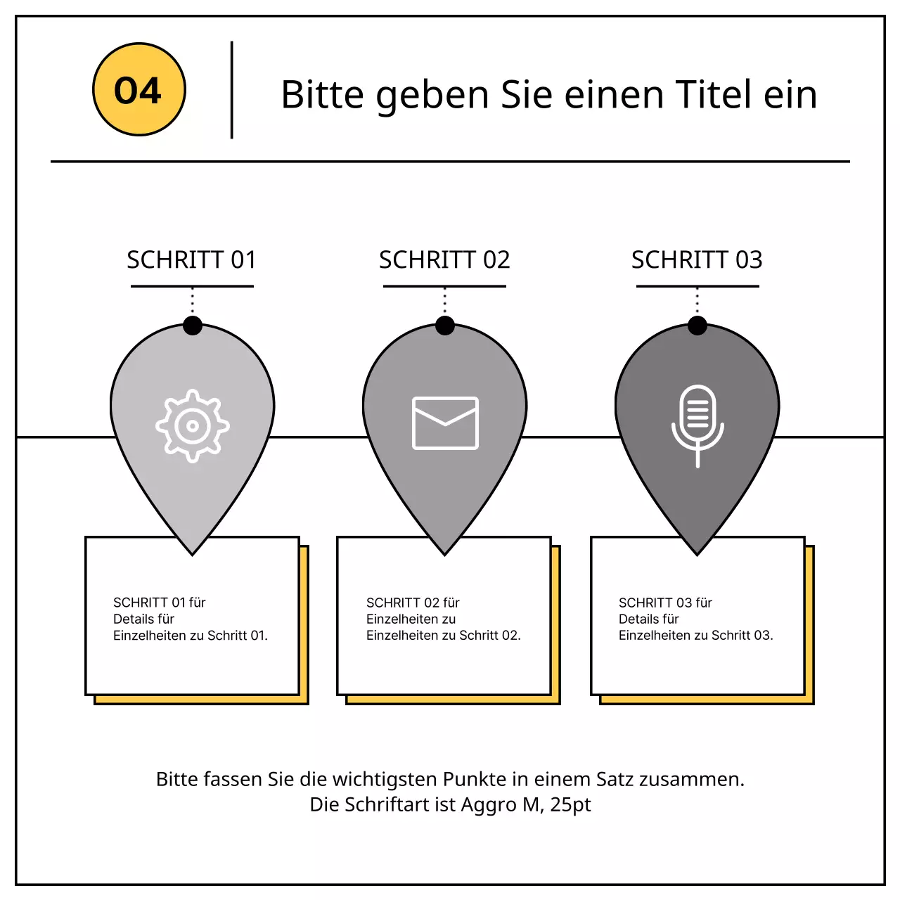 Ein einfacher gelb-schwarzer Geschäftsprospekt