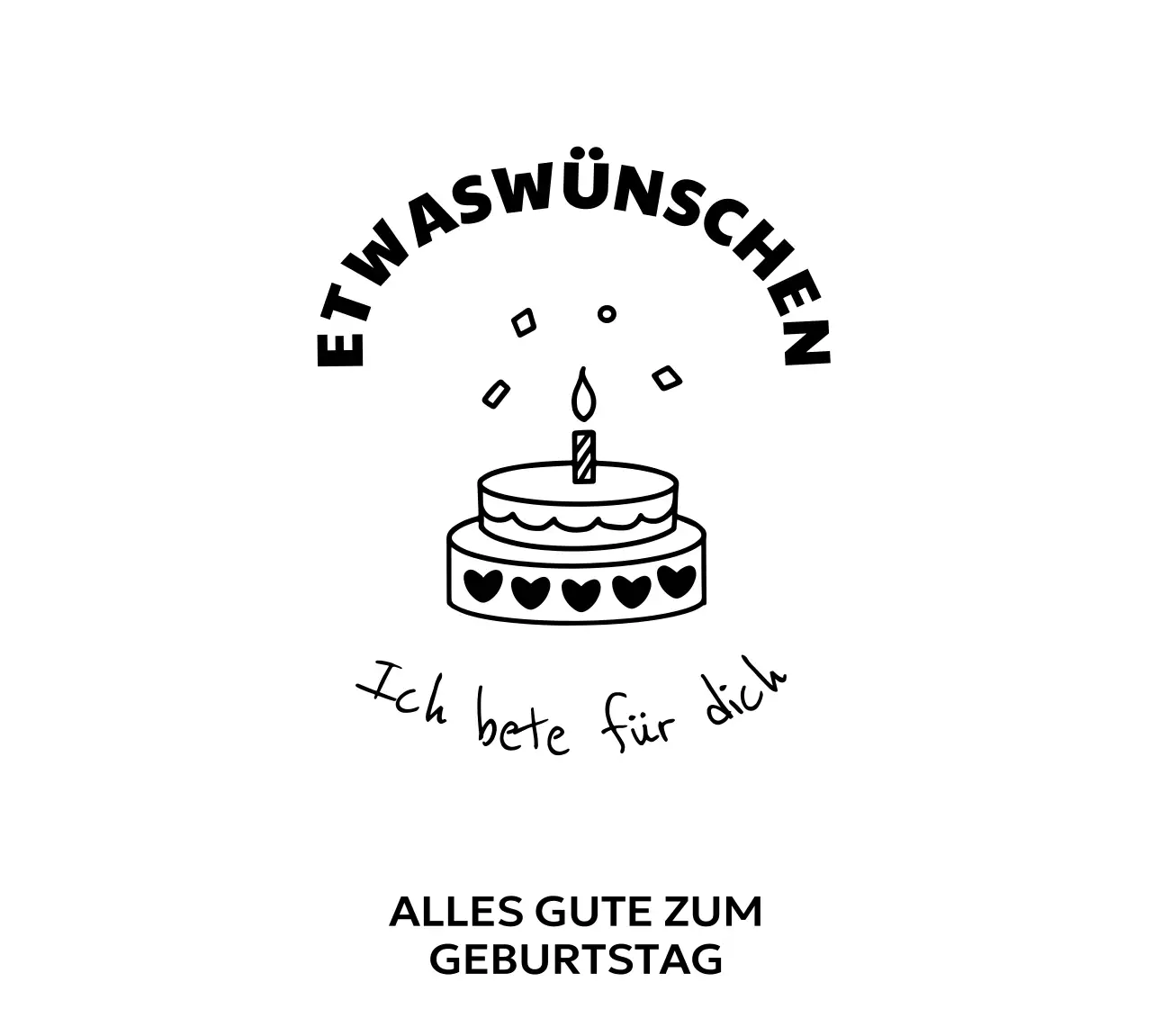 Handgezeichnete Glückwünsche zum Geburtstag mit einem niedlichen Touch
