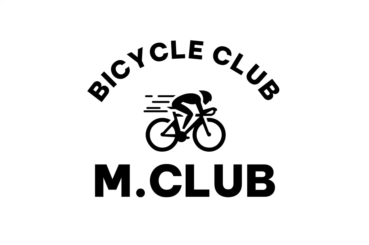 走る自転車のイラストが描かれたシンプルな 동호회