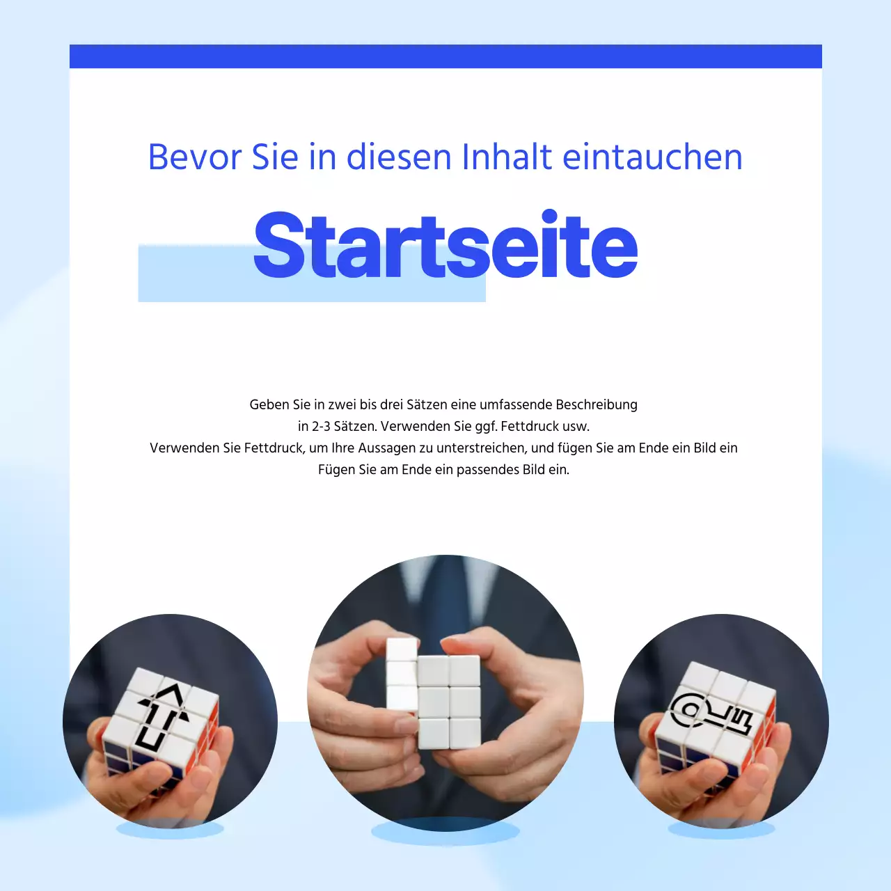 Ein einfacher Business-Newsletter in Blau und Weiß