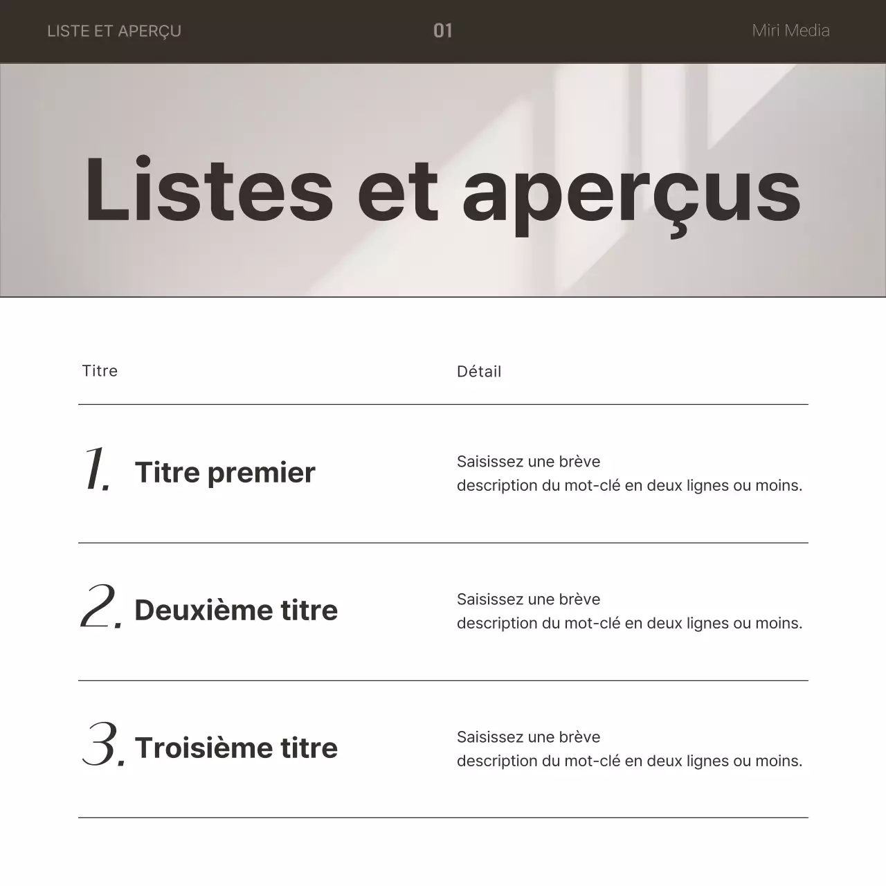 Une lettre d'information commerciale simple en brun et blanc