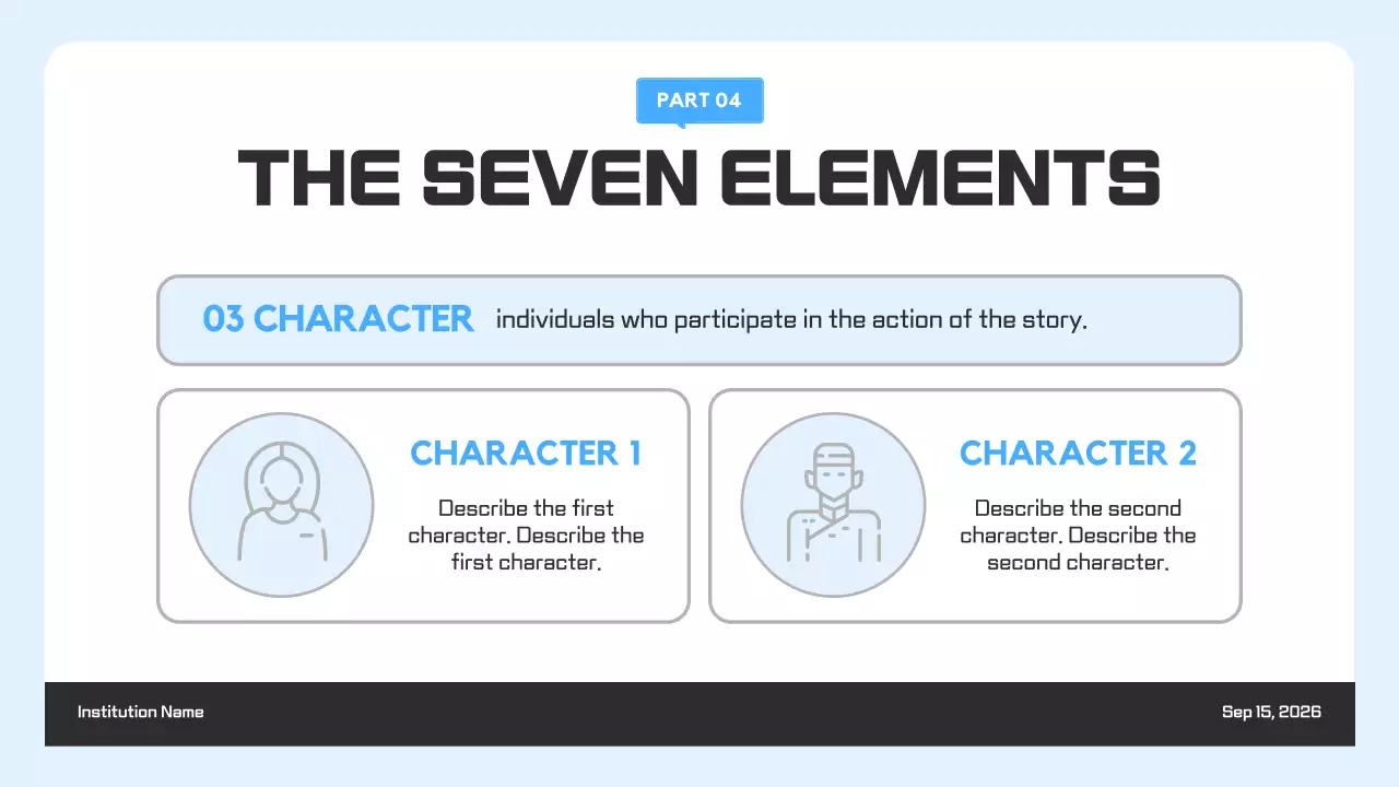 블루 모던 스토리텔링 코스 프레젠테이션