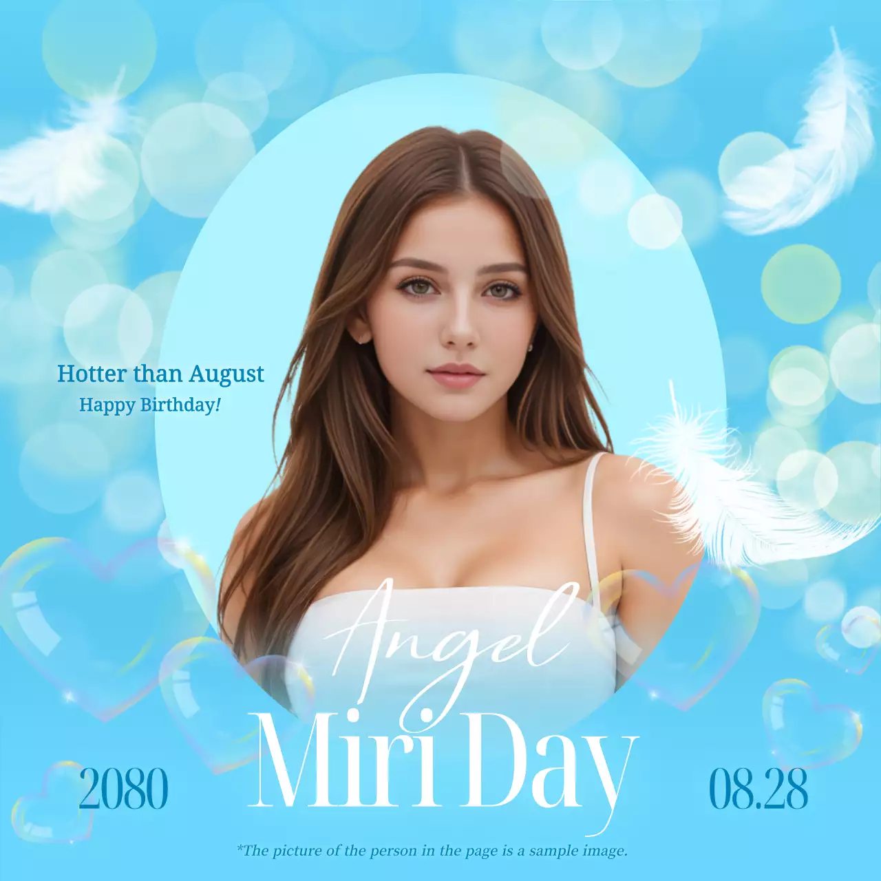 Blue Elegant Birthday Invitation Social Media Post