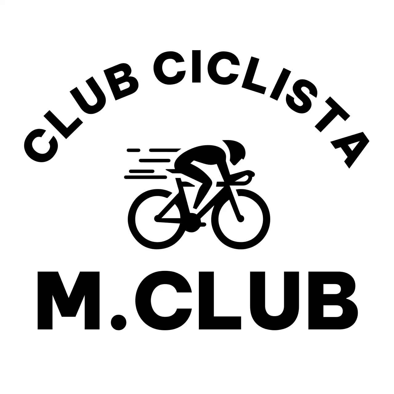 Un club sencillo con una ilustración de una bicicleta de carreras