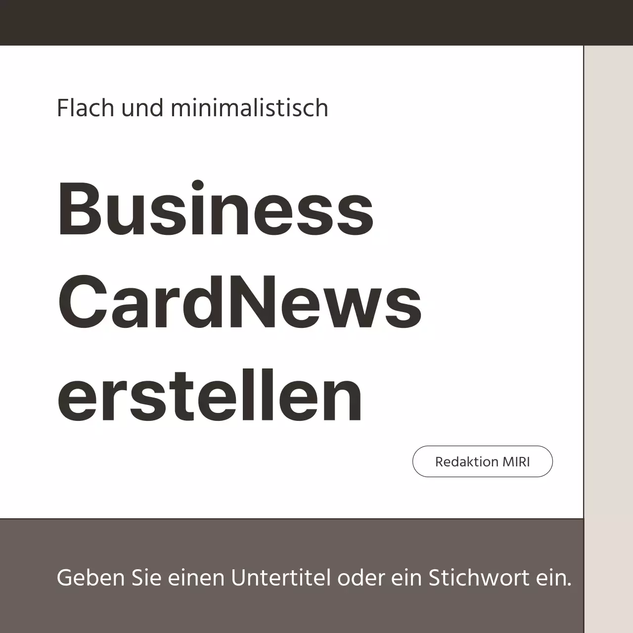 Ein einfacher Business-Newsletter in Braun und Weiß