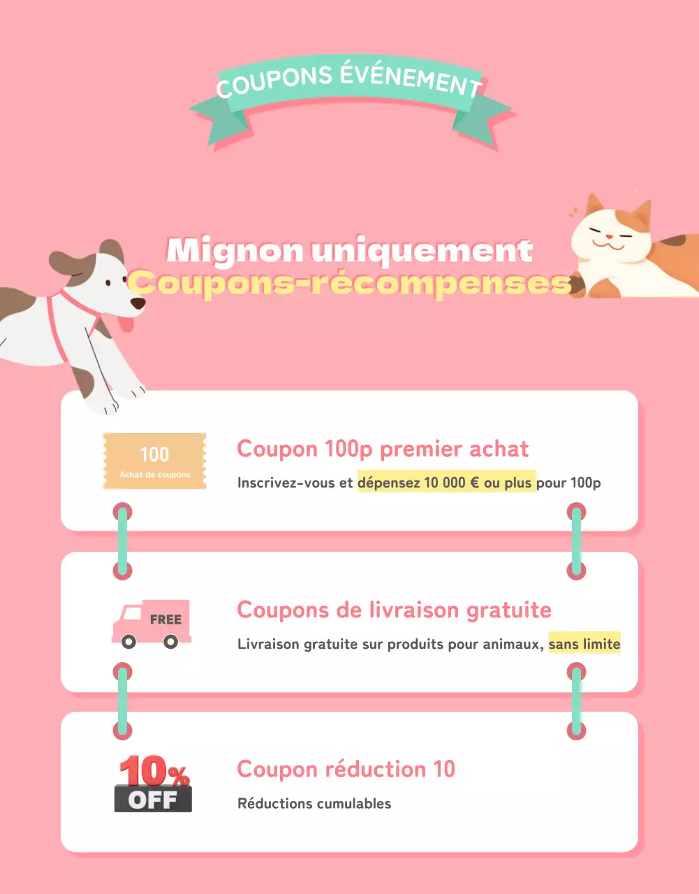 Une collection d'articles mignons pour animaux de compagnie en rose
