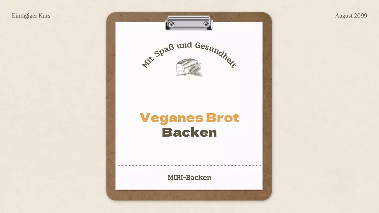 Modernes Backen in Beige Ein-Tages-Kurs-Rezept