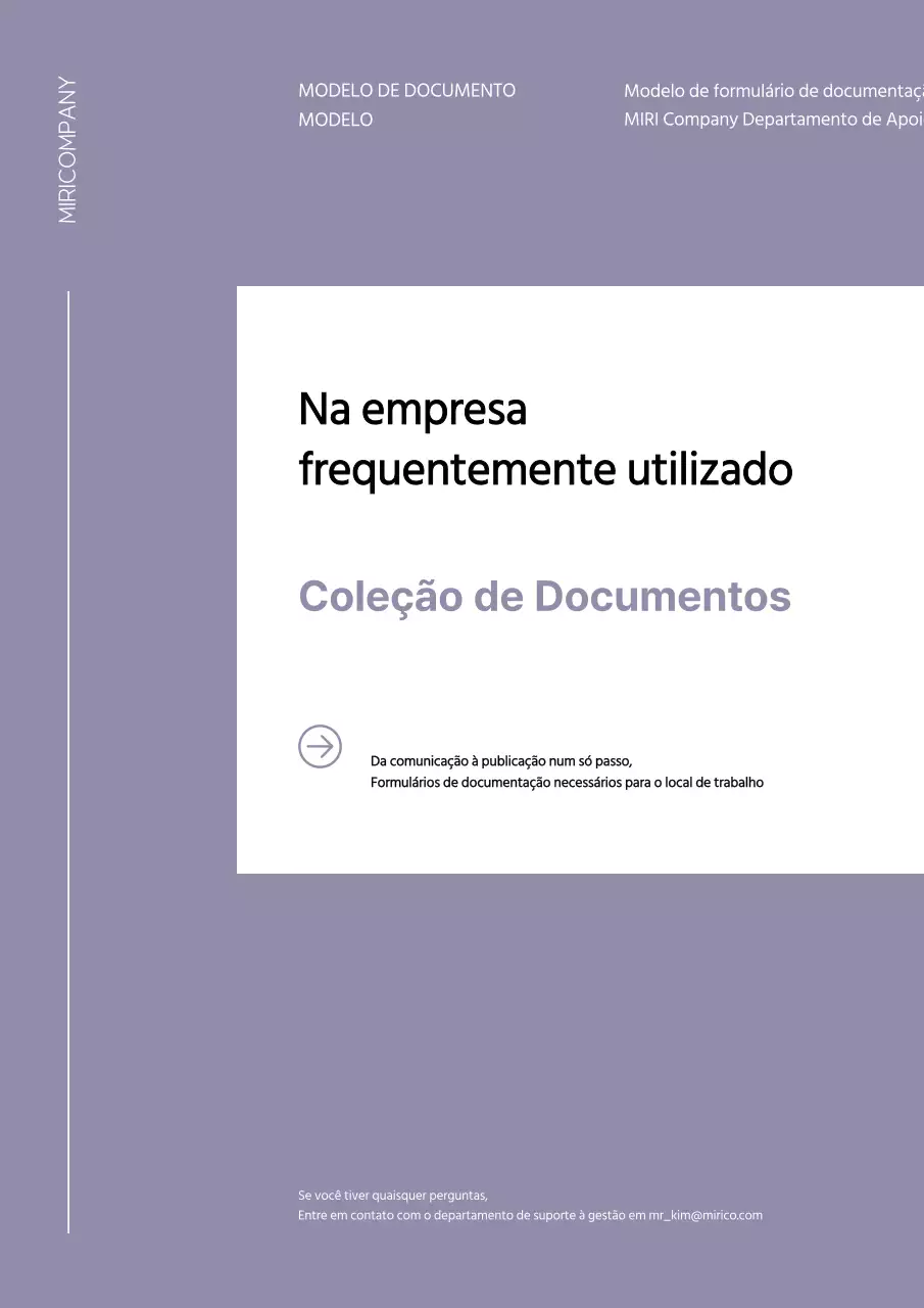 Conjunto de modelos simples de documentos empresariais em lilás e branco