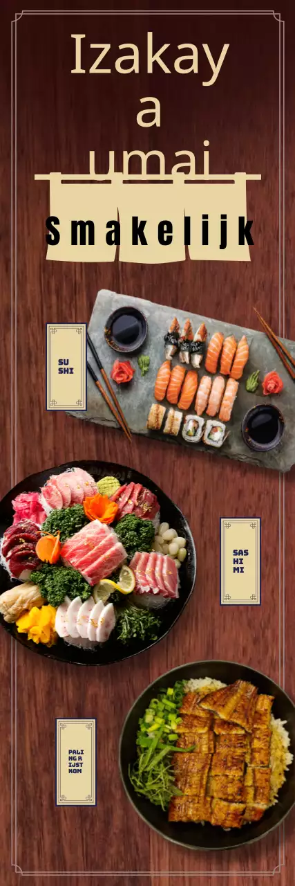 Izakaya highball menubord banner met houten achtergrond