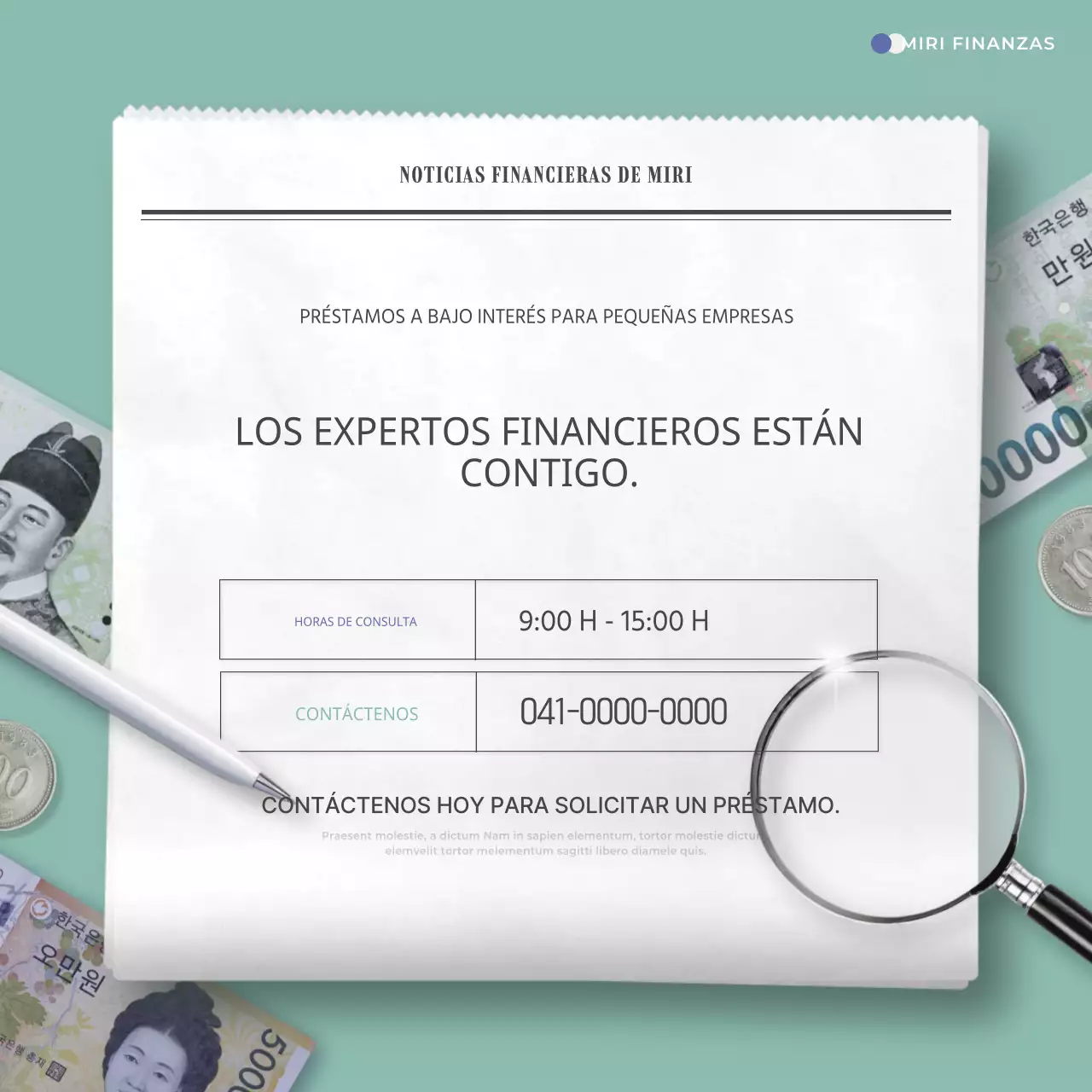 Sobre los préstamos sencillos a bajo interés en azul y menta