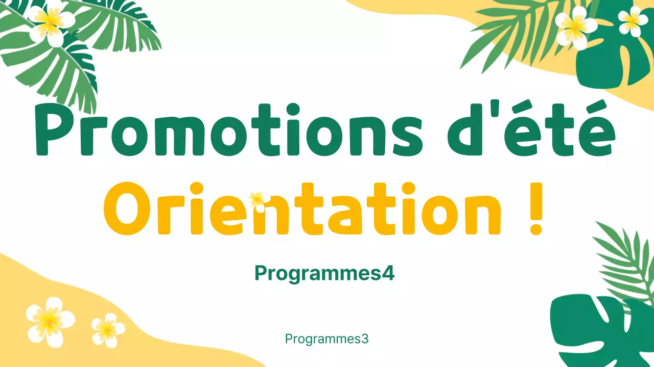 Promouvoir les vacances scolaires spéciales jaunes et vertes