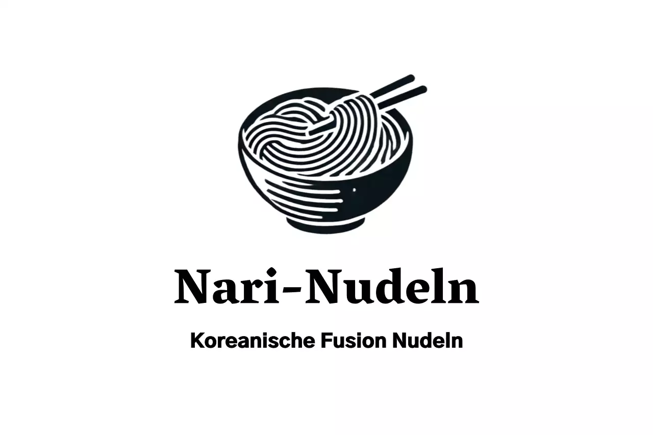 Nudeln Koreanisches Restaurant Logo mit Illustration