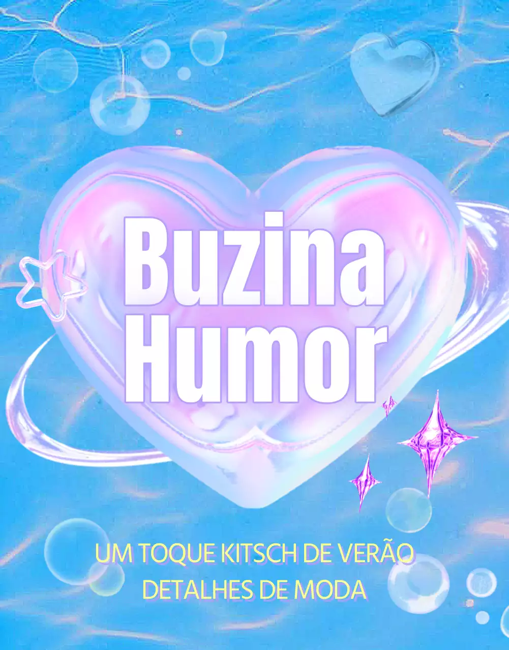 Anúncio de moda Kitschy Y2K em azul claro