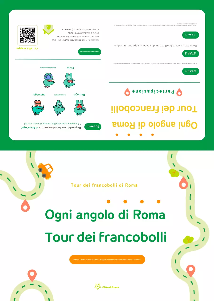 Volantino del tour del francobollo della città
