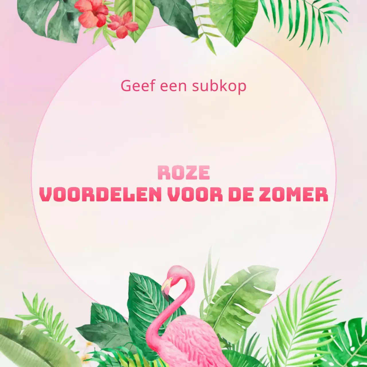 Dekbedovertrek met bloemenachtergrond in tropische stijl in mint en hot pink