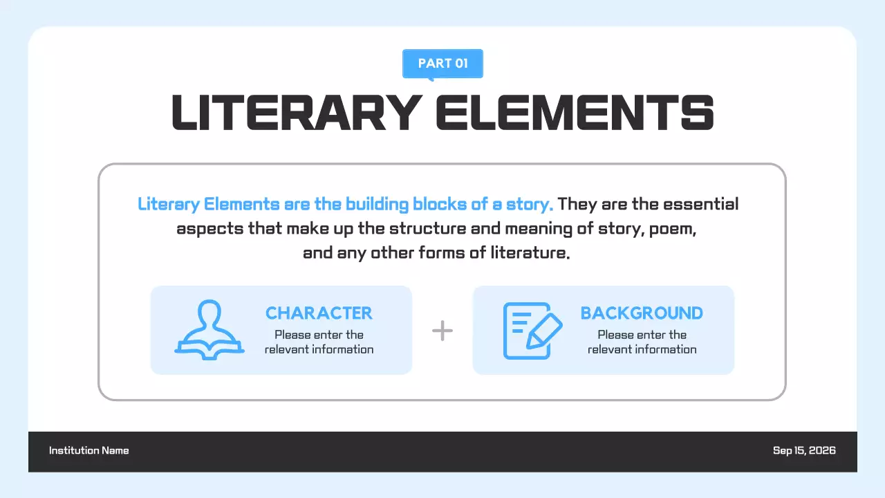 블루 모던 스토리텔링 코스 프레젠테이션