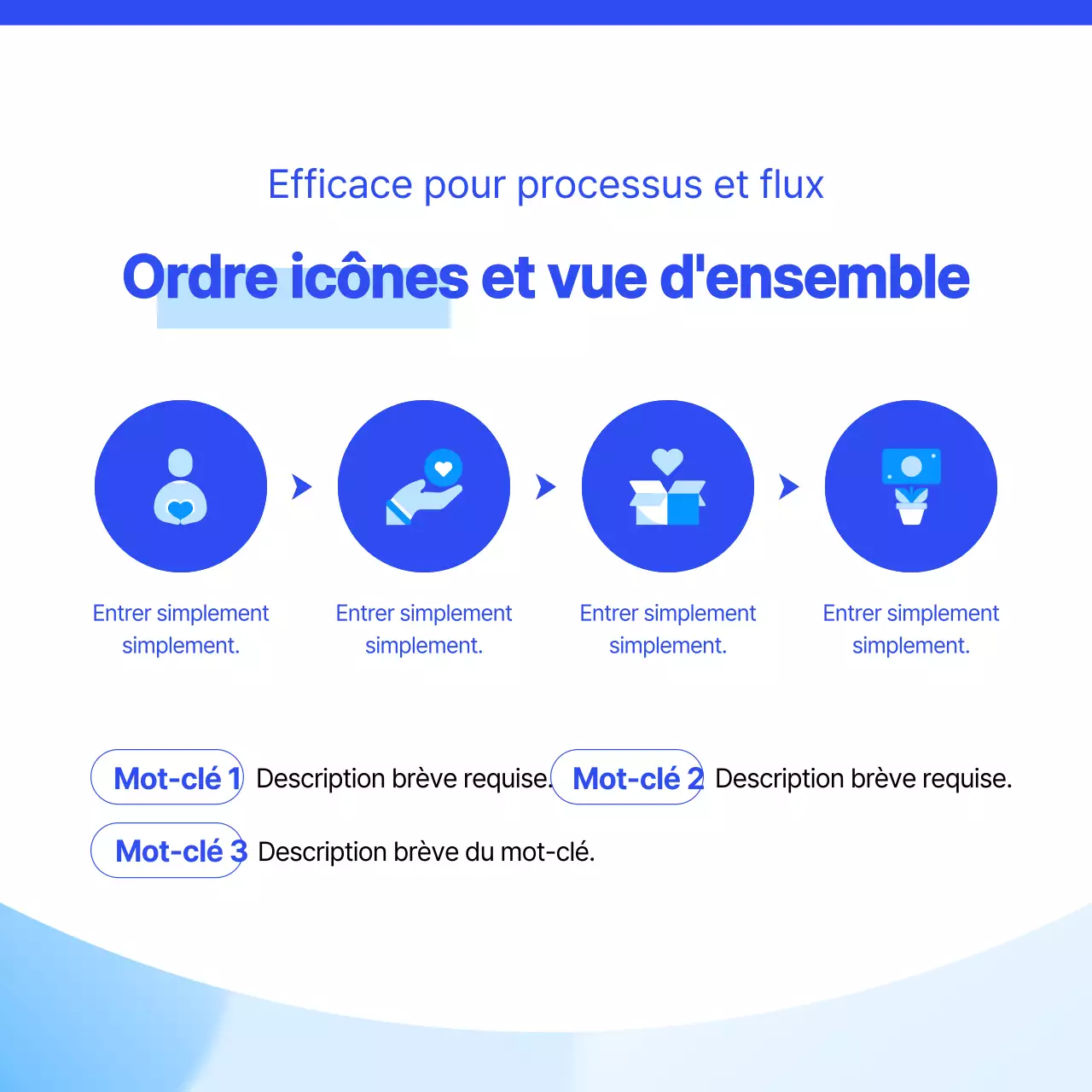 Une lettre d'information commerciale simple en bleu et blanc