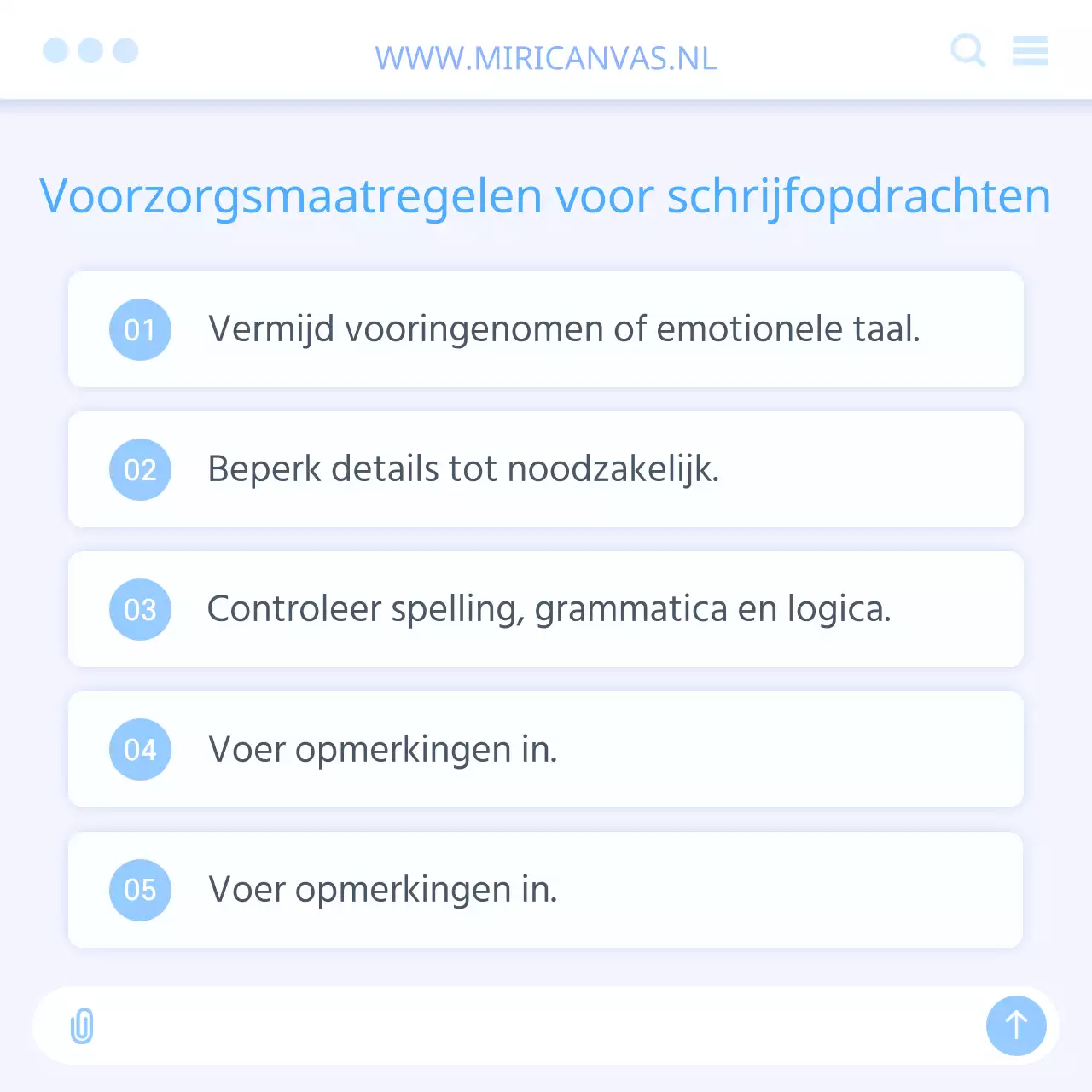 Gids voor het schrijven van AI-prompts met een witte en lichtblauwe UI-feeling