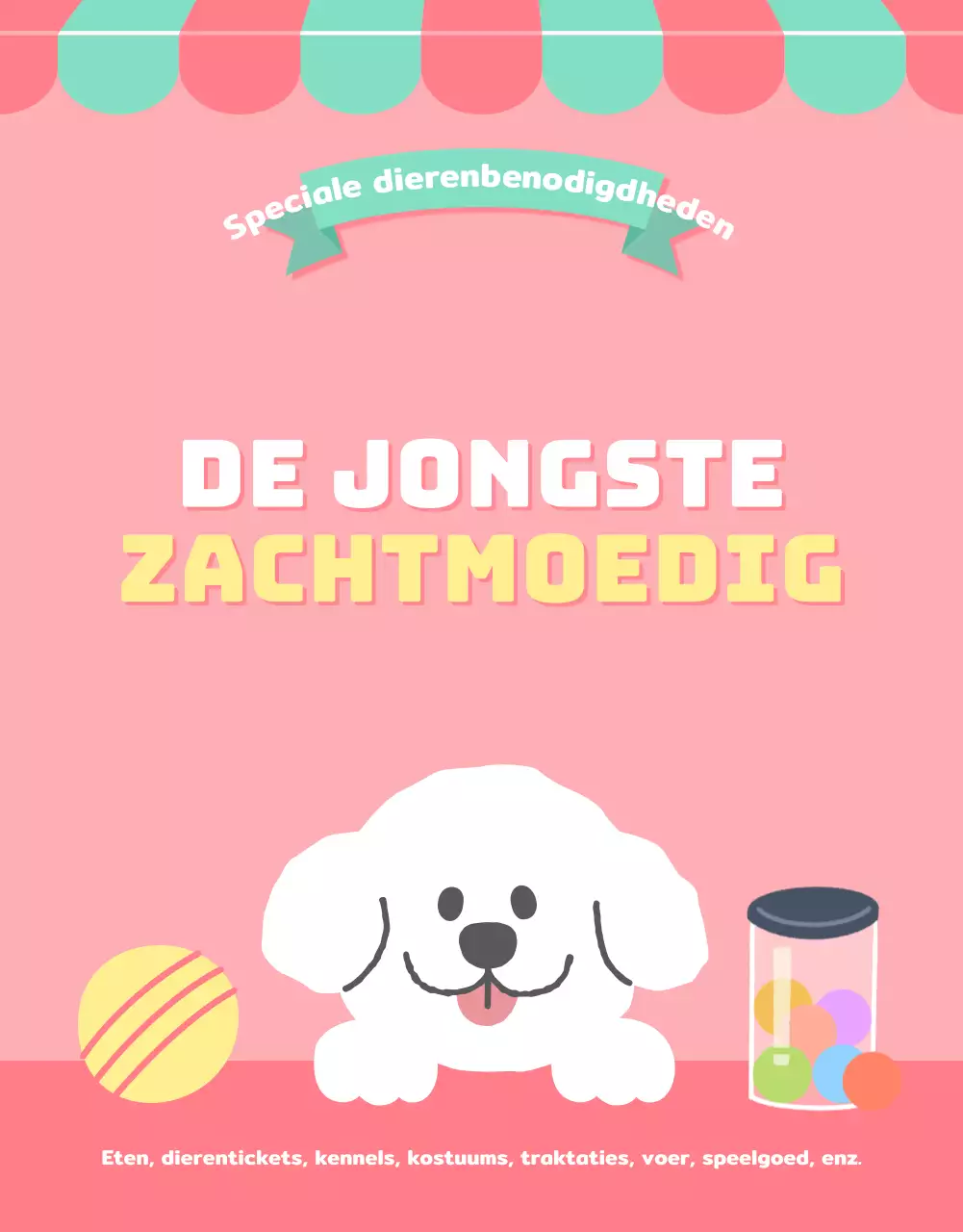 Een verzameling schattige dierenbenodigdheden in roze