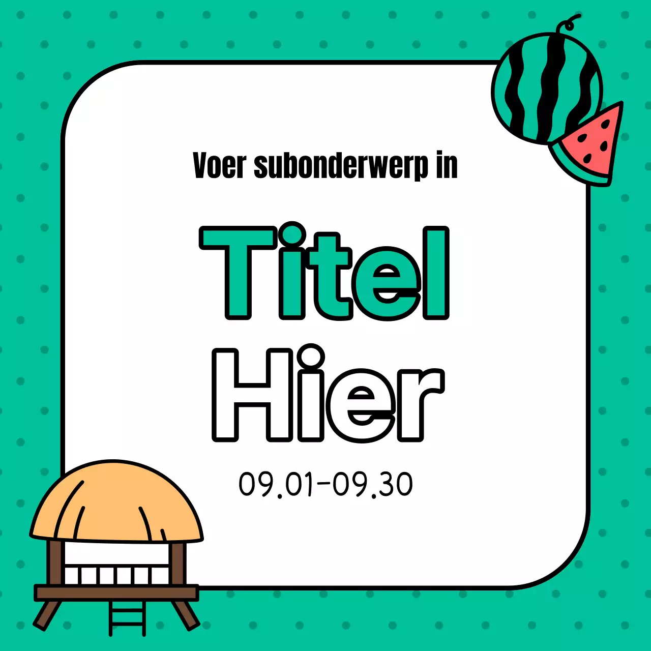 Een mooie zomerse evenementadvertentie in geel en lichtblauw