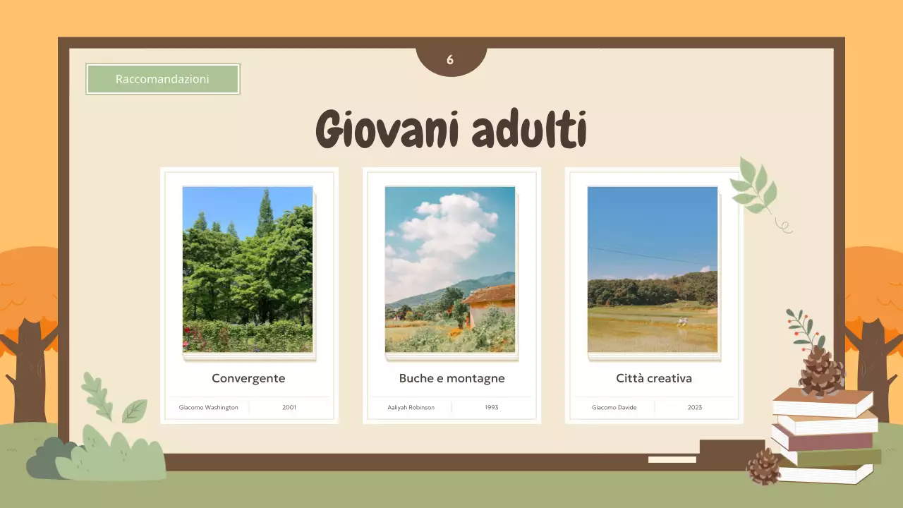 Una selezione di libri autunnali consigliati in arancione e verde