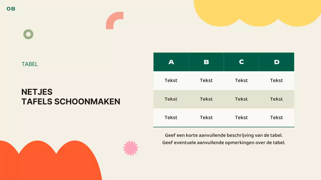 Kitscherige standaard lay-outpresentatie in oranje en geel