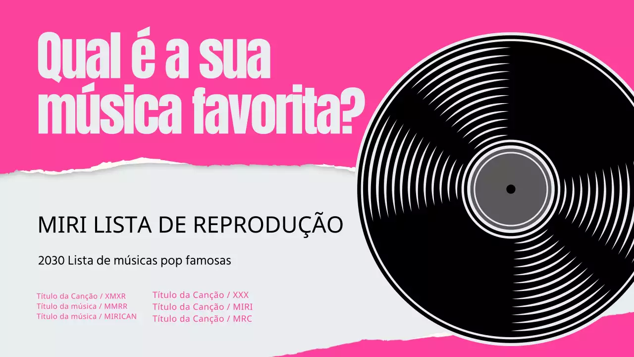Capas para listas de reprodução de música em rosa choque e preto
