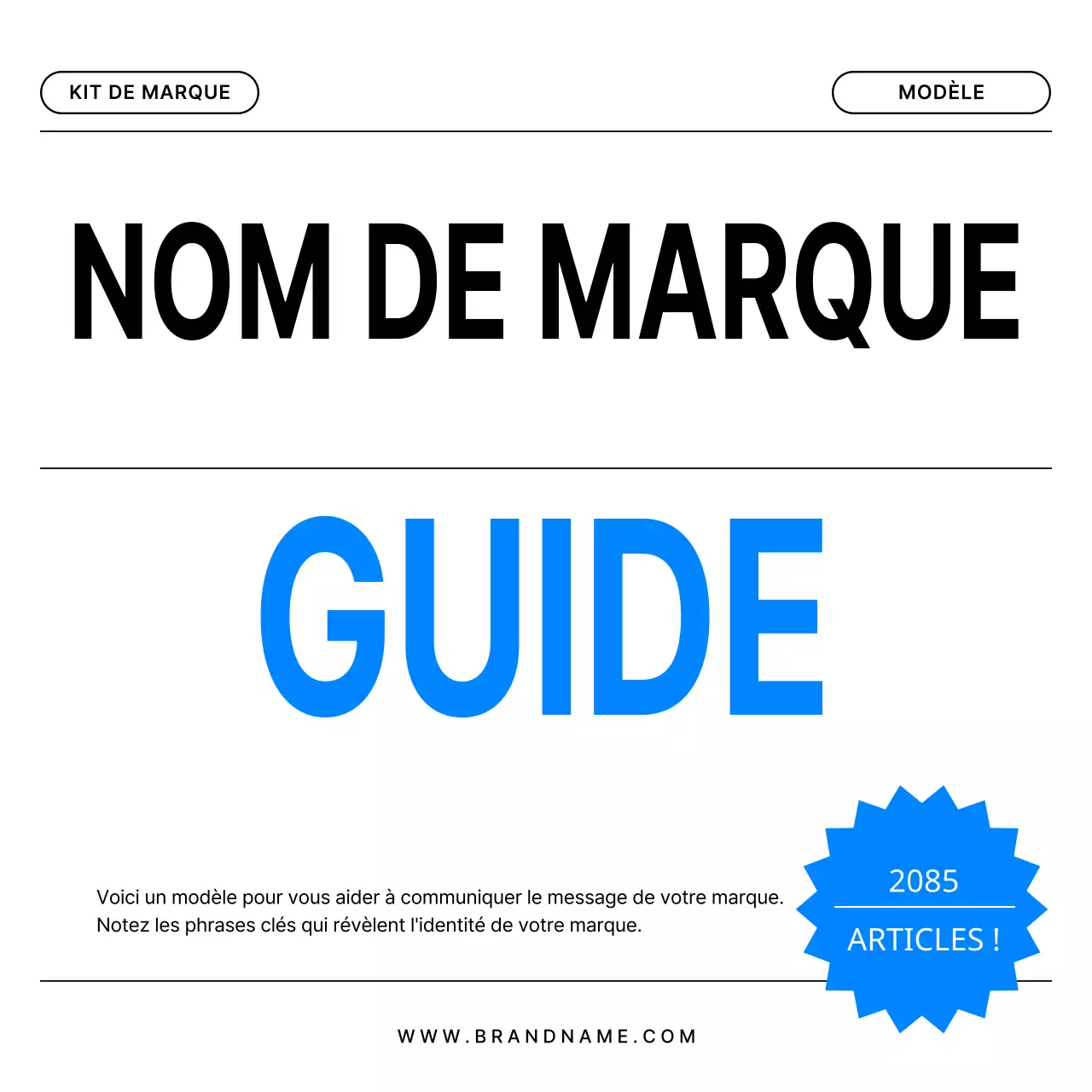 Promouvoir une marque moderne en noir et bleu