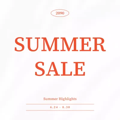 Promote a minimalist red and white summer sale