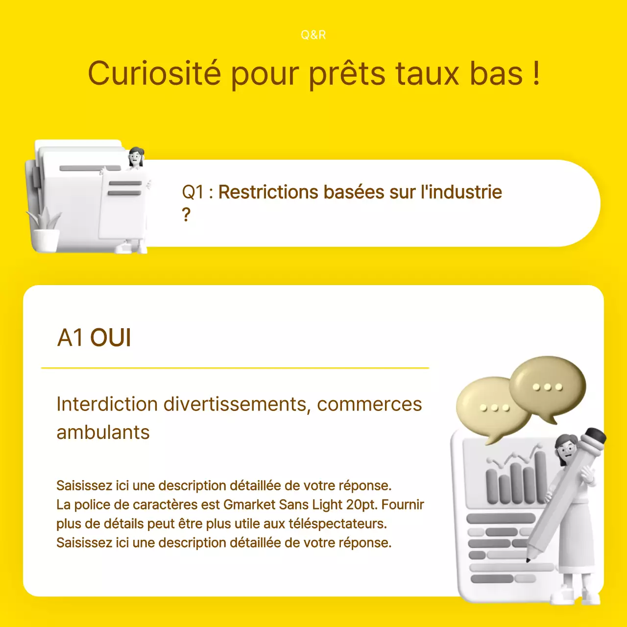 Informations sur les prêts à faible taux d'intérêt surlignées en jaune et en marron